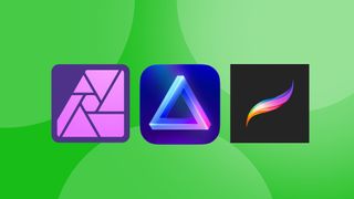 The logos of our top three picks for best Photoshop alternatives.